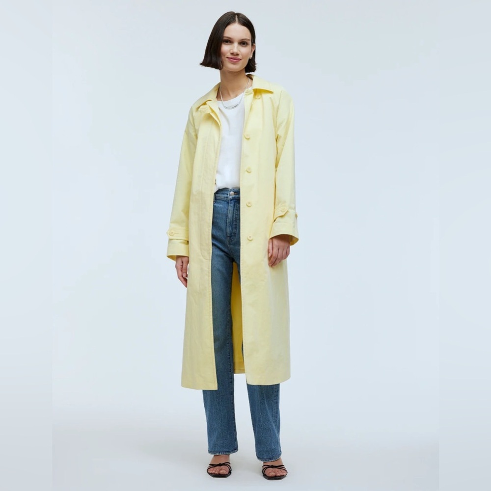 Madewell Belted Yellow Spring Trench Coat in Candlelight